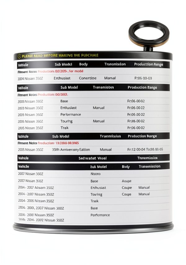 Nissan 350Z Output Shaft Seal by Marketplace Auto Parts-0