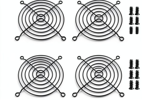 Easycargo 92mm Fan Grill Black Guard with Screws 4 Pack-0