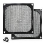 140mm Desktop Computer Case Fan Dust Filter Grills Dustproof Case Cover with Screws, Aluminum Frame Ultra Fine Stainelss Steel Mesh, Black Color - 2 Pack-0