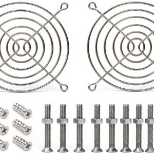 92mm Stainless Steel Fan Grills with Screw for 80mm Fans PC Fan Protection (2 Pack)-0