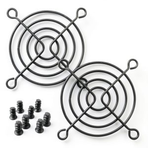 80mm Black Fan Grill 2 Pack by Coolerguys – Optimized Airflow-0