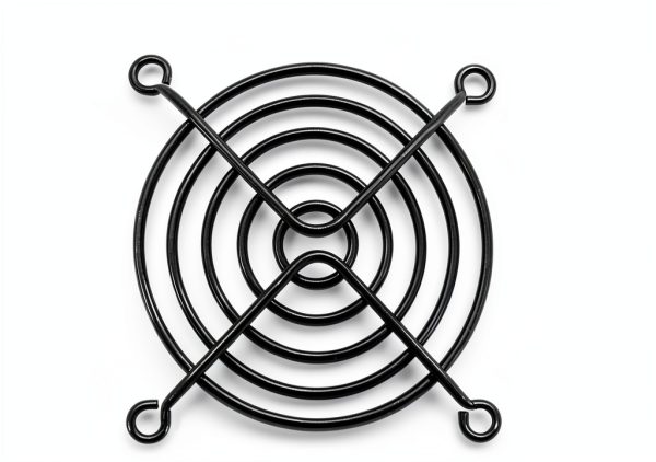 80mm Fan Grill by Easycargo - 4 Pack Black Metal Guard with Screws-1