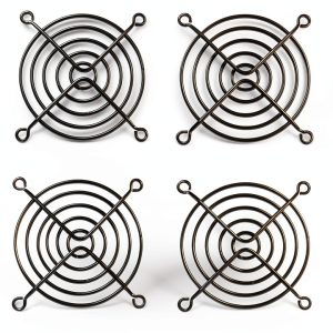 80mm Fan Grill by Easycargo - 4 Pack Black Metal Guard with Screws-0