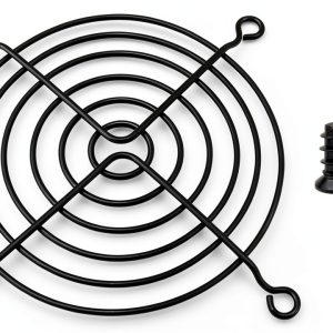 Easycargo 92mm Fan Grill Set 2 Black Grills with Screws for PC Fans-0